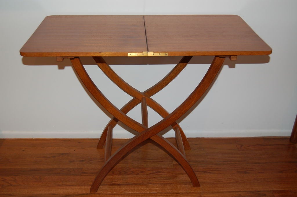 Elegant Mahogany Folding Table by Danish Cabinetmaker 1