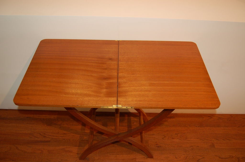 Elegant Mahogany Folding Table by Danish Cabinetmaker In Excellent Condition In New York, NY