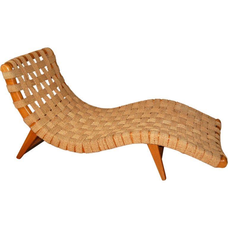 Rare Chaise Longue in Primavera Wood for Domus, Mexico