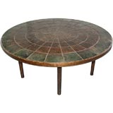 Large Round Coffee Table by Bjorn Winblad with Ceramic Tile Top