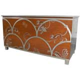 1930's Modernist Swedish Blanket Chest with Inlaid Pewter