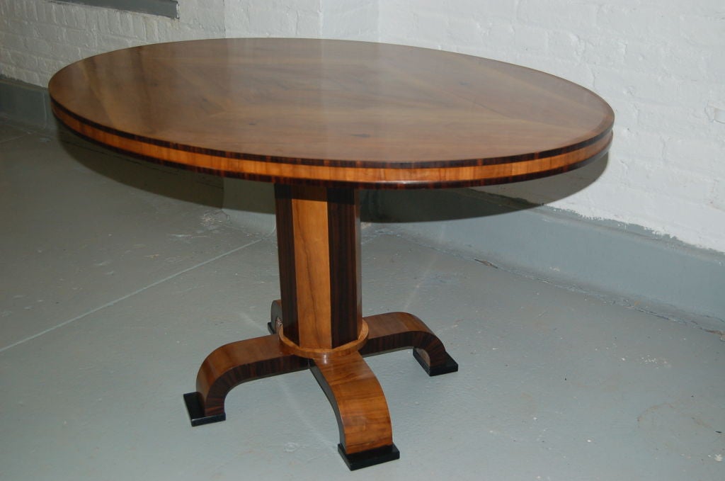 20th Century 1930's Swedish Oval Pedestal Table For Sale