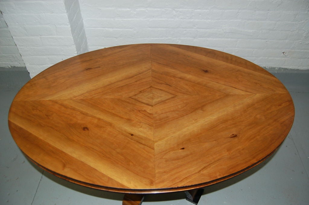 Scandinavian Modern 1930's Swedish Oval Pedestal Table For Sale