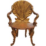 19th cent. Gilded Grotto Chair