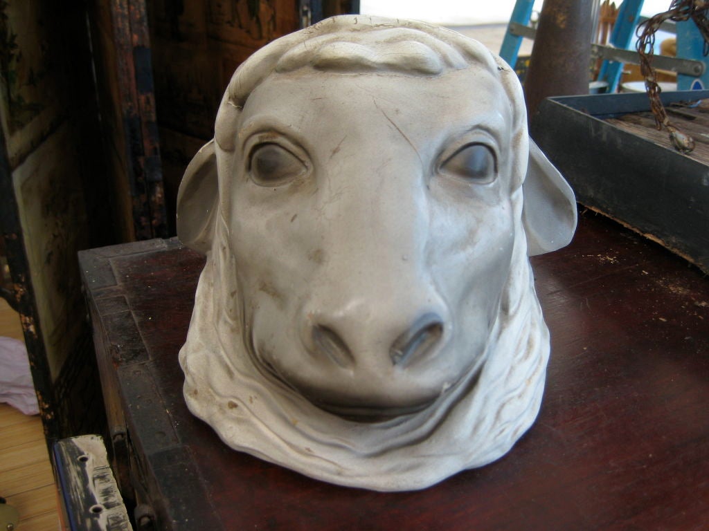 Unusual folk art sheep's head.