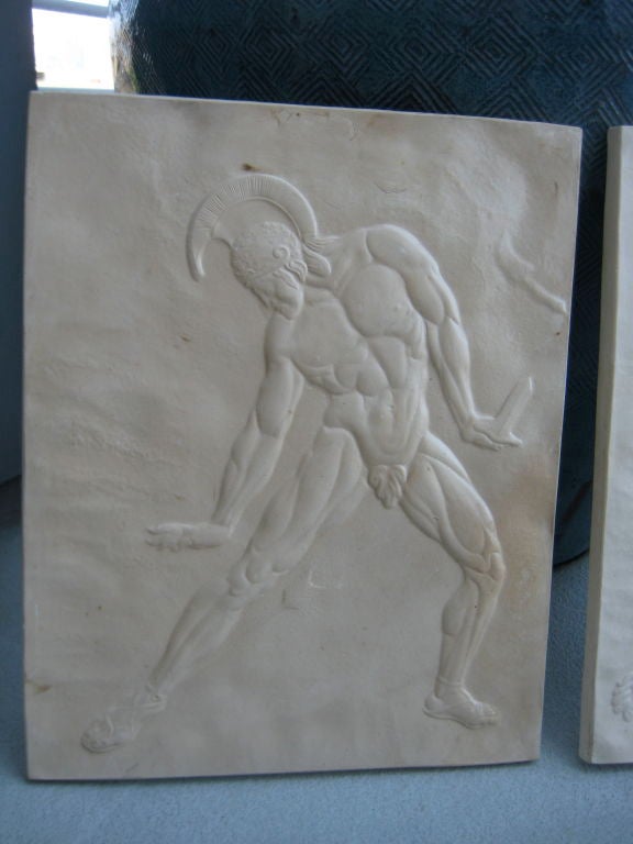 Pair of French Plaster Bas Reliefs