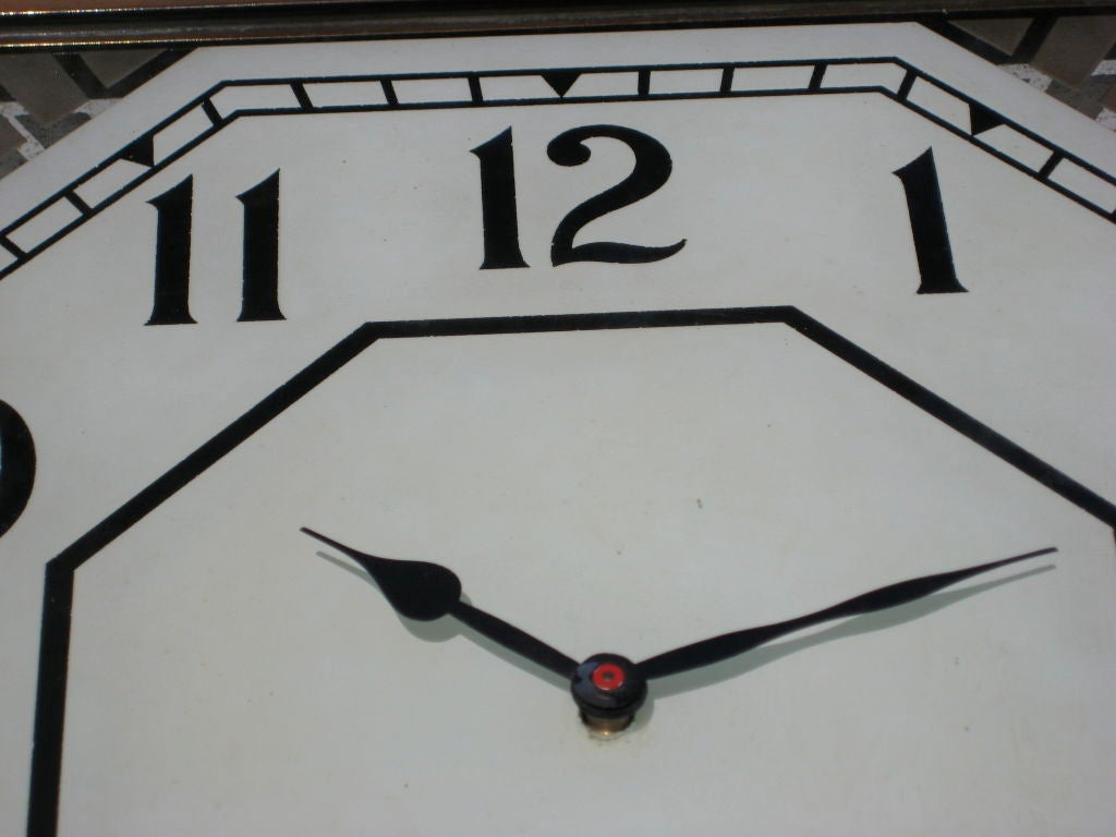 American Art Deco Etched Glass Clock