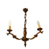 Three Arm Gilded Chandelier