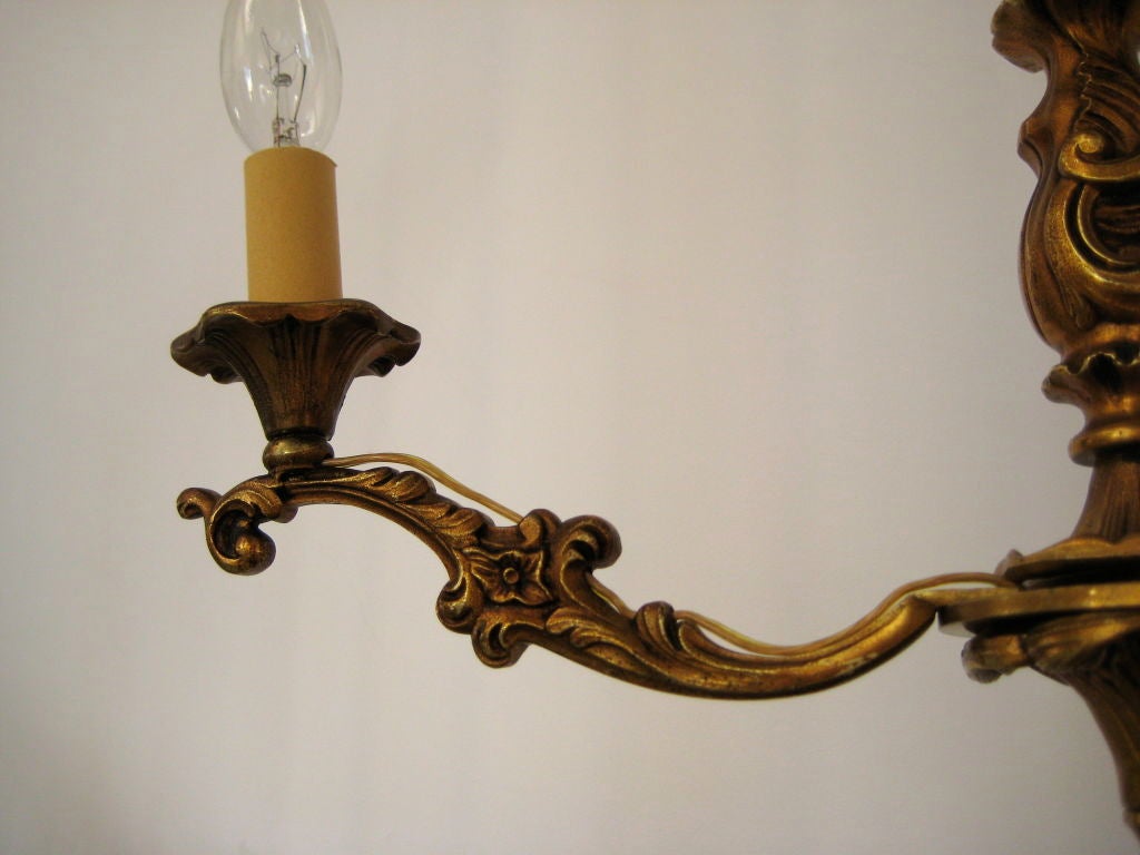 Three Arm Gilded Chandelier