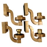 Set of Four 1st Class Railroad Car Solid Bronze Sconces