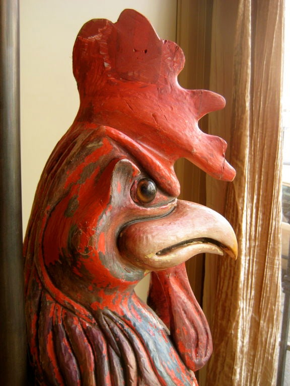 Carved Folk Art Carousel Rooster