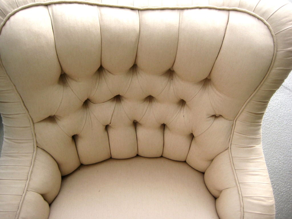 French Tufted Slipper Chair 1