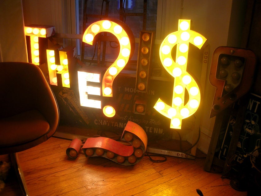 Great marquee dollar signs from a Chicago establishment. Price is per unit.