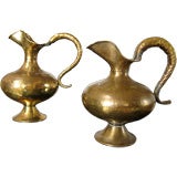 Pair of Hand Hammered Pitchers in the Manner of Casagrande