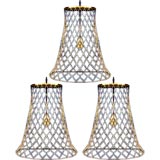 Set of Three 1940s French Wire Lanterns