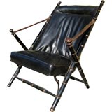 Napoleon III Faux Bamboo Leather Chair