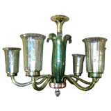 Hand Blown Art Deco Chandelier Hand Blown Art Deco Chandelier