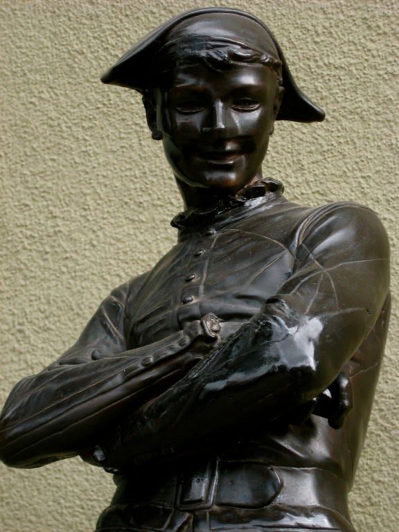 Large Scale 19th cent. French Plaster Harlequin Boy
