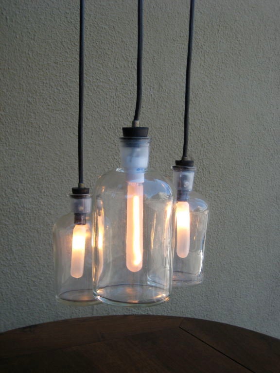 American Set of Three Vintage Beaker Lanterns