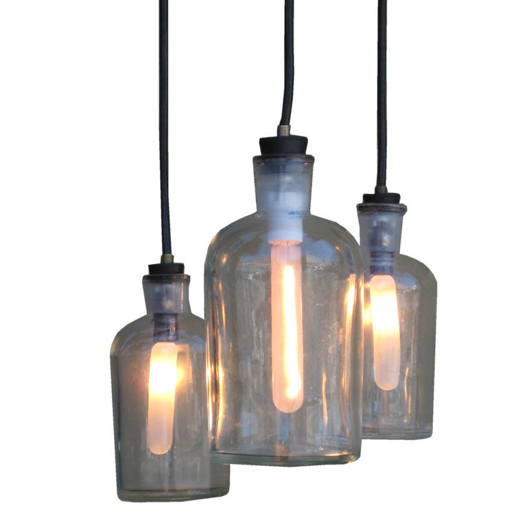 Set of Three Vintage Beaker Lanterns