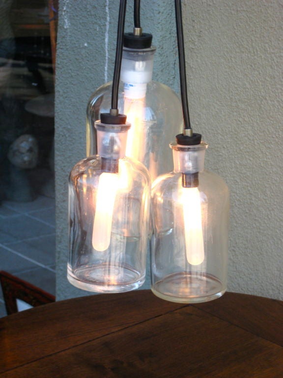Set of Three Vintage Beaker Lanterns In Excellent Condition In San Francisco, CA