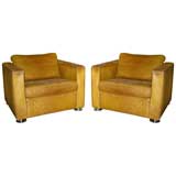Pair of Swedish Leather Club chairs