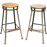 Pair Industrial Work Stools