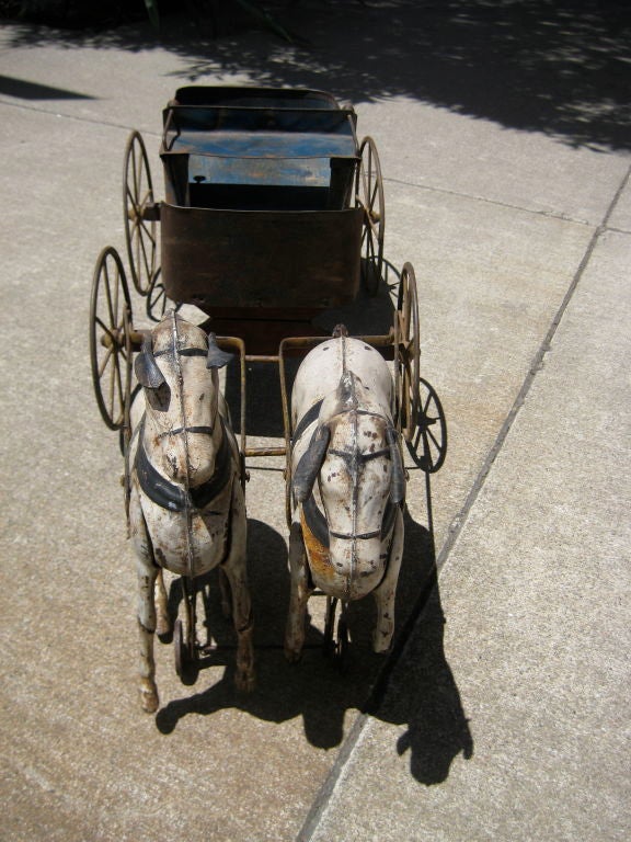 Brilliant Folk Art Horses and Wagon 2