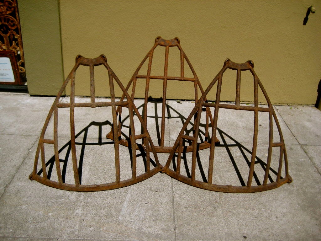 Set of Three Iron Hay Cribs