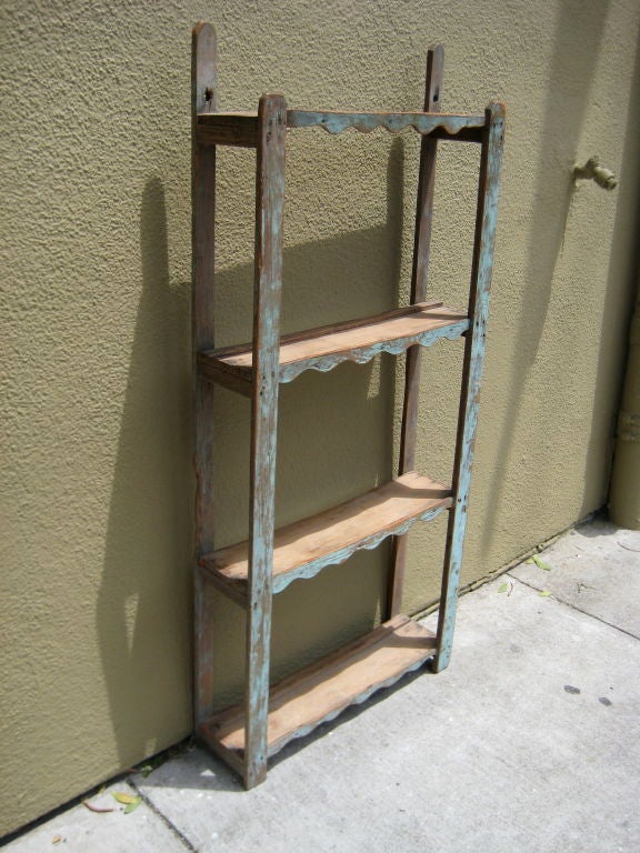 Mid-20th Century Blue Painted New Mexican Trastero