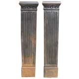 Vintage Pair of English Cast Iron Pilasters