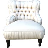 French Tufted Slipper Chair