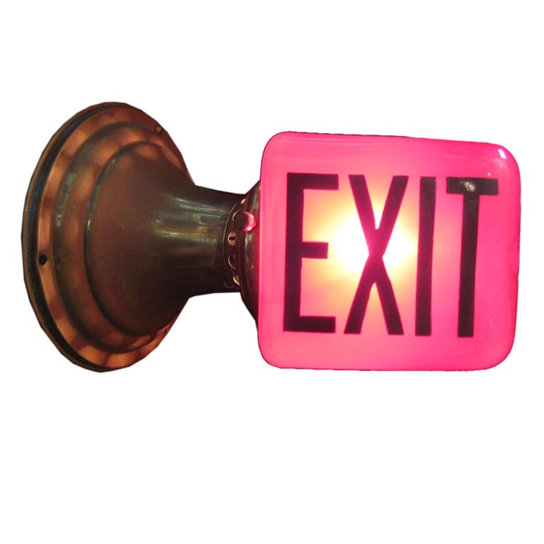 Double Sided Triangular "Exit" Wall Sconce