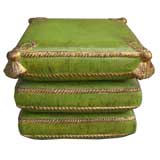 Vintage French Ceramic Painted Stool