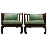 Pair of Asian Modern Chairs in the style of James Mont