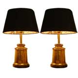 Pair of Crackled Gold Mercury Glass Lamps