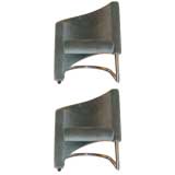 Pair 1980's Curved Chairs