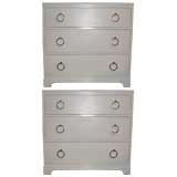 Pair White Lacquered Commodes by Kittinger