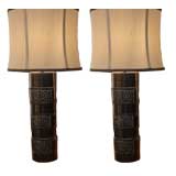 Pair Asian Modern Lamps in style of James Mont