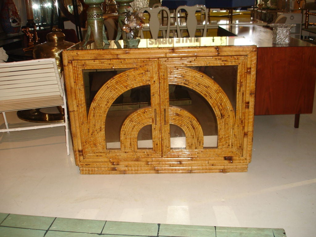 Reed and Mirror Cabinet
