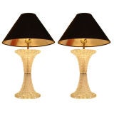 Pair of Pressed Glass Lamps