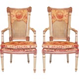 Pair of Painted Italian Armchairs