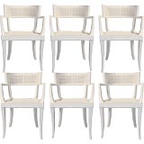 Set of Six Klismo Style Dining Chairs