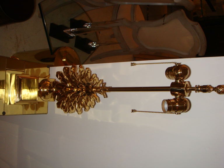Pair of brass "Pinecone" lamps by Maison Charles