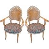 Vintage Pair Shell Back Chairs