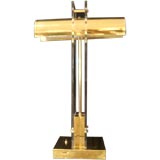 Lucite and Brass Desk Lamp