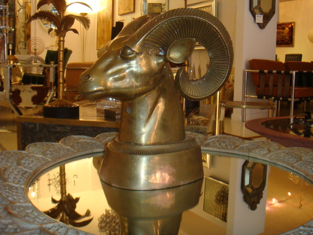 Brass Ram Head Bust