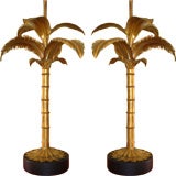 Pair of Giltmetal Palm Tree Lamps