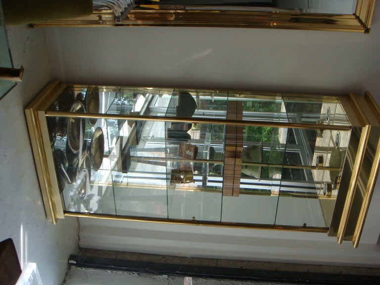 Pair  Brass Vitrines od Display Cabinets