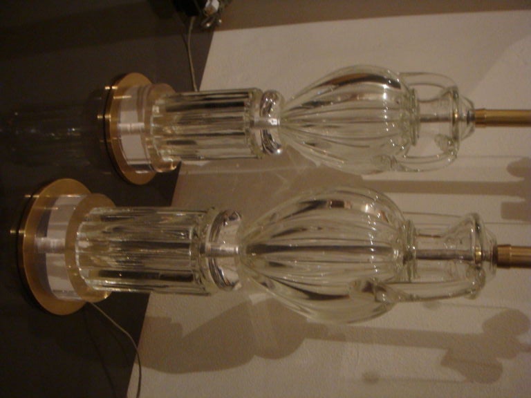 Pair of Neoclassical Lamps attributed to Baccarat
